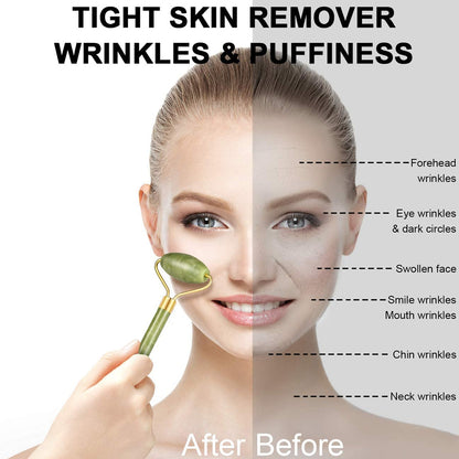 Jade Roller & Gua Sha Set – Natural Face Massager for Anti-Aging, Glowing Skin & Face Shaping